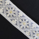 55mm Wide Indian Floral Embroidary Lace with Sequins - White - 4M